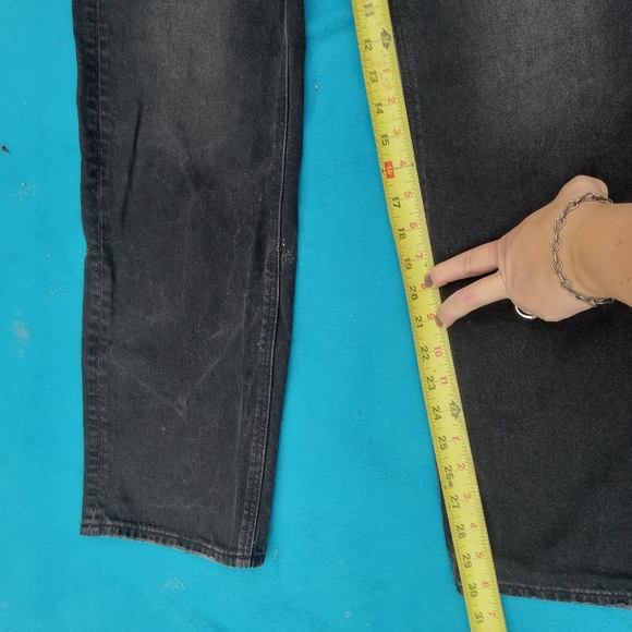 American Eagle Stretch Curvy Straight Size 4 Long Women's Black Denim Jeans - Picture 8 of 10